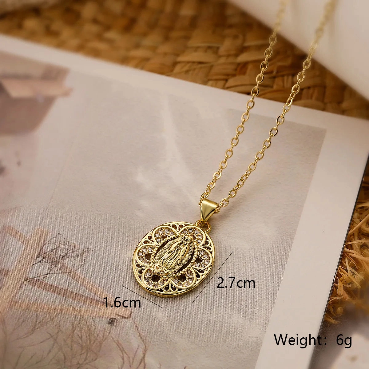 NEWBUY High Quality Women's Religious Jewelry Virgin Mary Pendant Necklace