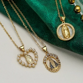 NEWBUY High Quality Women's Religious Jewelry Virgin Mary Pendant Necklace