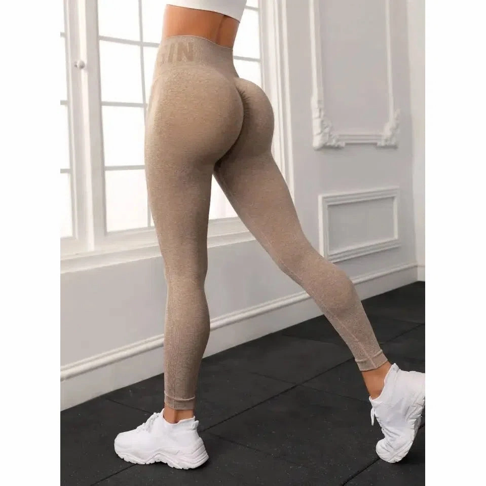 Newest Letter Honey Peach Hip Yoga Pants High Waist Leggings