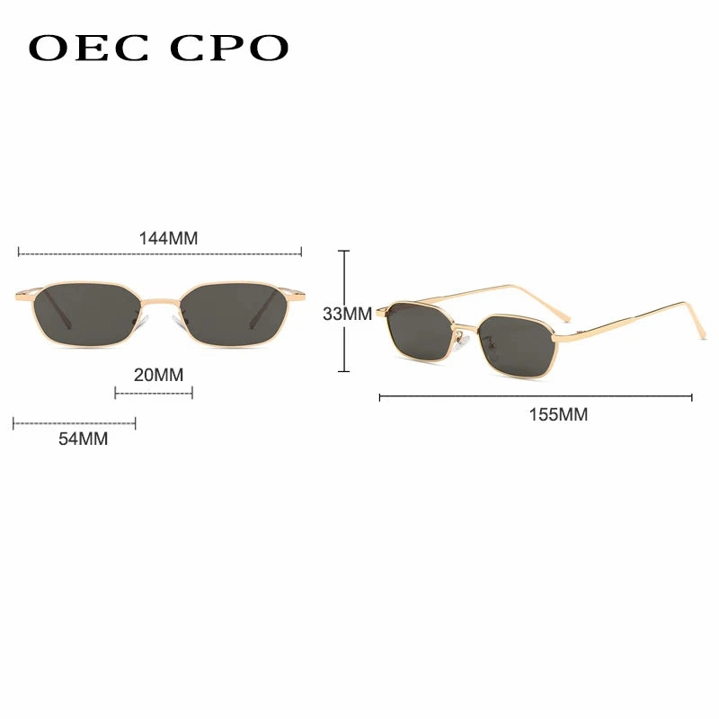 OEC CPO Small Square Sunglasses for Men and Women UV400 Retro Style