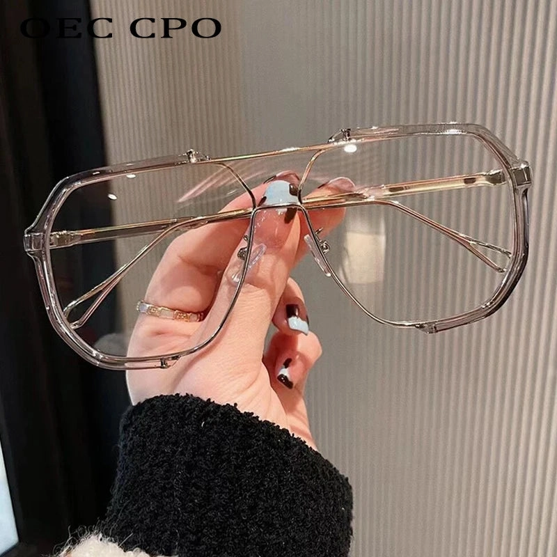 Oversized Sunglasses Women Unique One Piece Fashion UV400