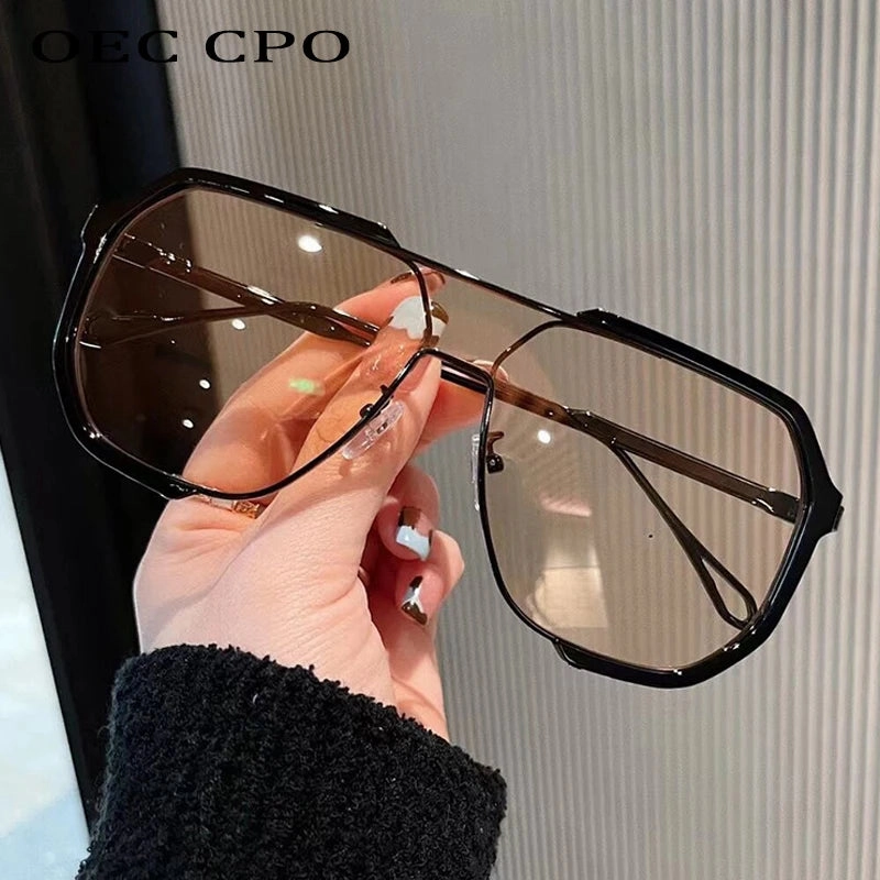 Oversized Sunglasses Women Unique One Piece Fashion UV400