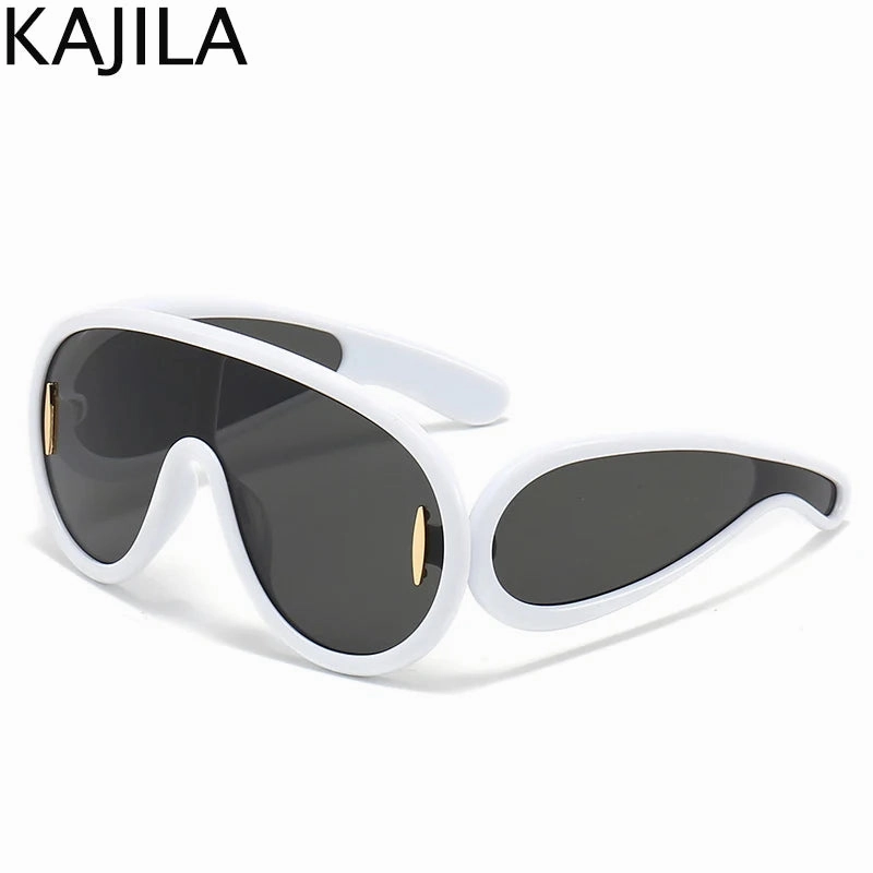 Oversized Wave Mask One-Piece Sunglasses for Women Y2K Style