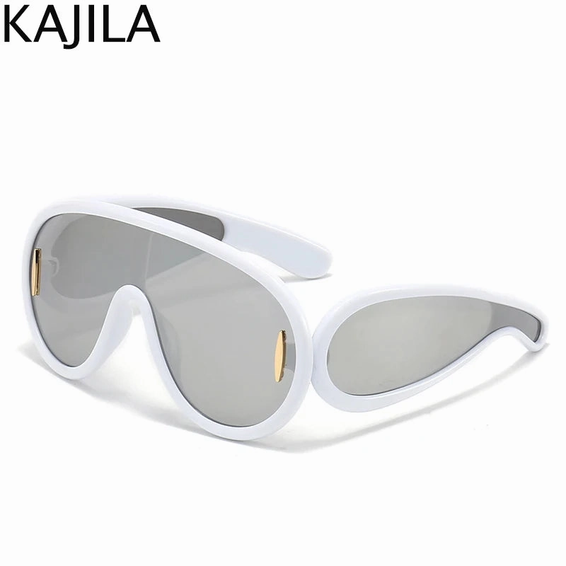 Oversized Wave Mask One-Piece Sunglasses for Women Y2K Style
