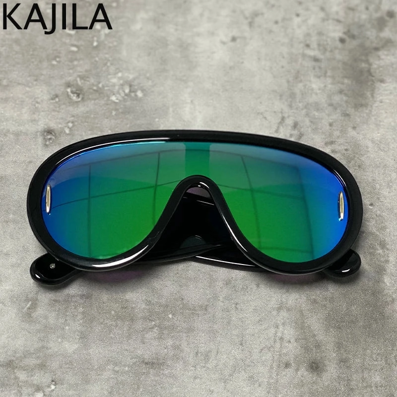 Oversized Wave Mask One-Piece Sunglasses for Women Y2K Style