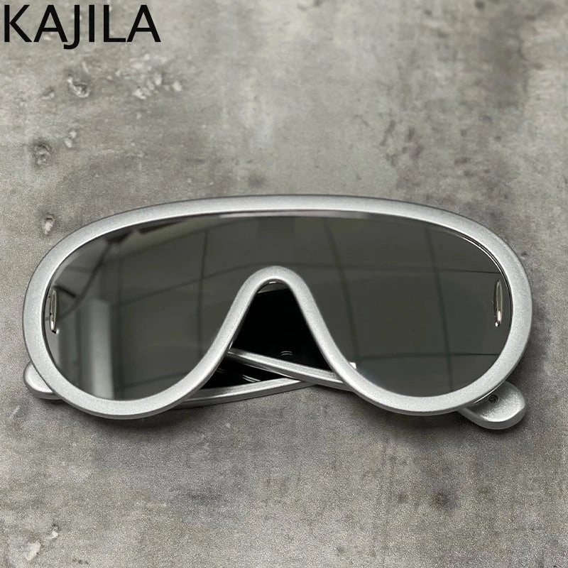 Oversized Wave Mask One-Piece Sunglasses for Women Y2K Style