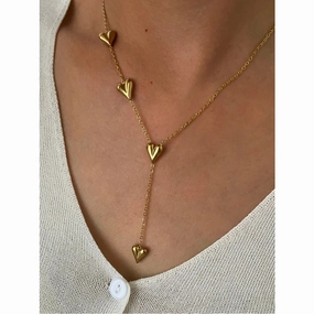 Peri'sbox Popular Gold Plated Heart Pendant Necklace for Women