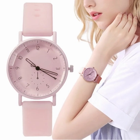 Pink Digital Simple Women Dresses Fashion Casual Watch