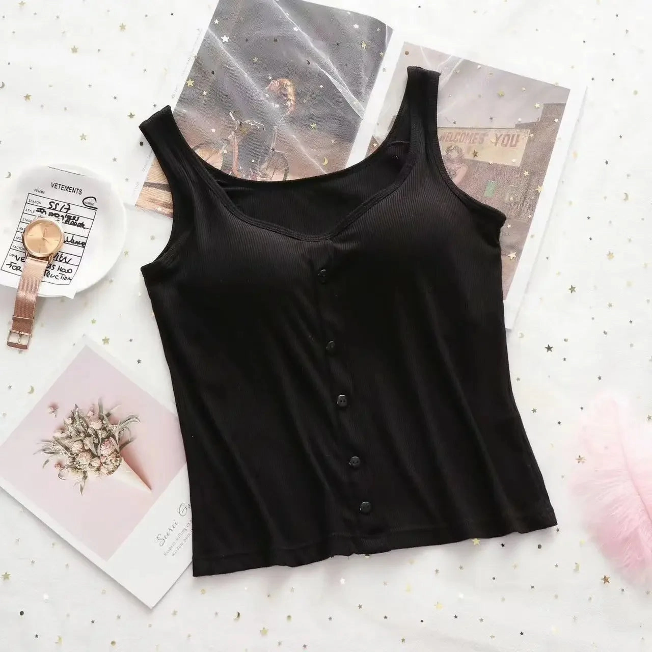 Plus Size Modal Camisole Top for Women M-3XL | Soft, Comfortable Tank with Chest Pad | Perfect Fit for All Seasons