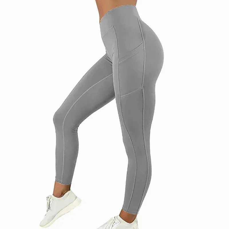 Plus Size Pocket Yoga Pants Women High Waist Gym Tights