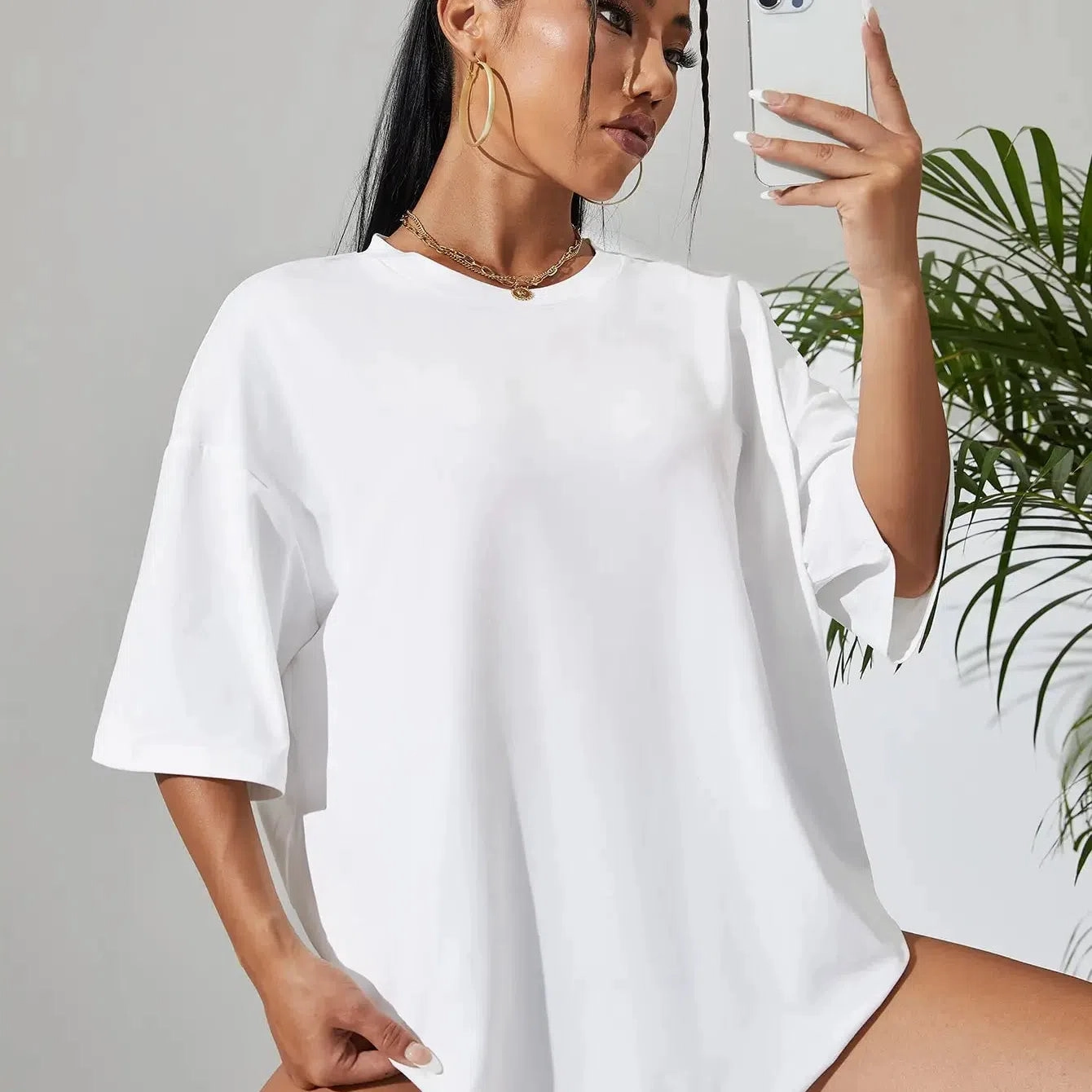 Premium 100% Cotton Short Sleeve T-Shirts for Women ?C Breathable Summer Essentials in Classic Black & White Colors, Perfect Fit for Casual Wear