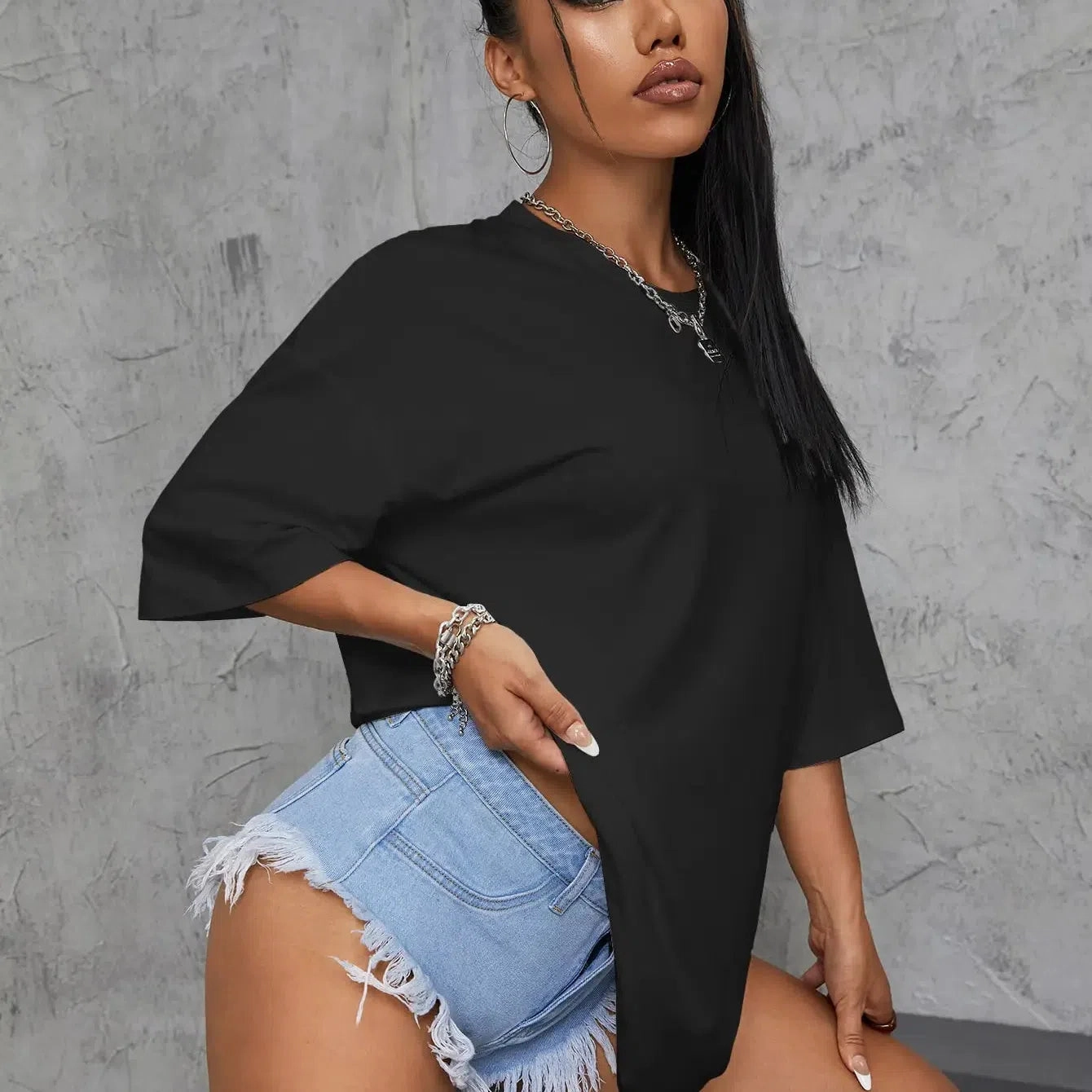 Premium 100% Cotton Short Sleeve T-Shirts for Women ?C Breathable Summer Essentials in Classic Black & White Colors, Perfect Fit for Casual Wear