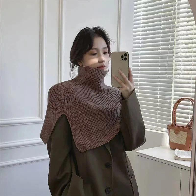 Pullover Scarf Knitted Shawl Winter Scarf Warm Turtleneck