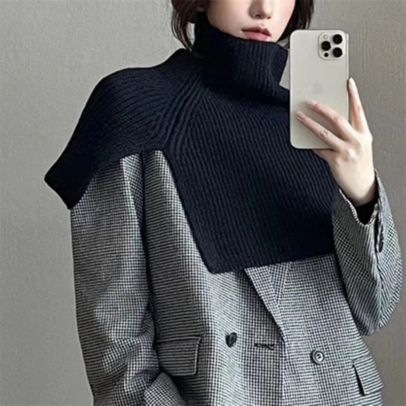 Pullover Scarf Knitted Shawl Winter Scarf Warm Turtleneck
