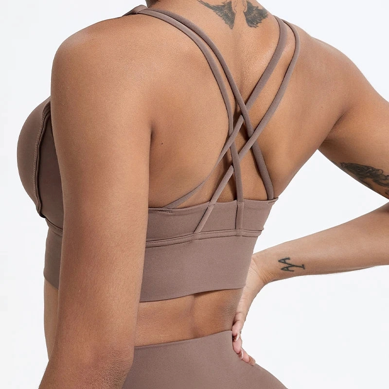 Push Up Sports Bra Gym Top Women Yoga Crop Top Shockproof