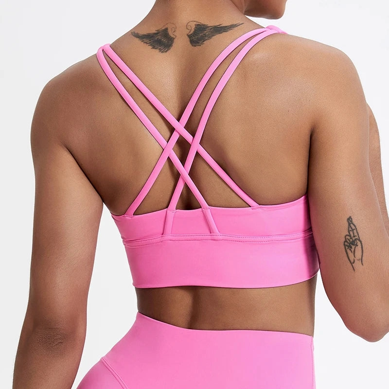 Push Up Sports Bra Gym Top Women Yoga Crop Top Shockproof