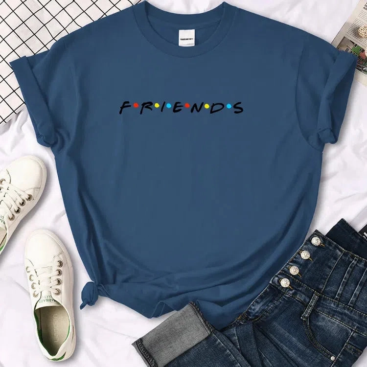 Quirky Creative Letter Print T-Shirt for Women - Casual Japan Harajuku Style, Loose Fit, Fun Summer Tee in 12 Vibrant Colors