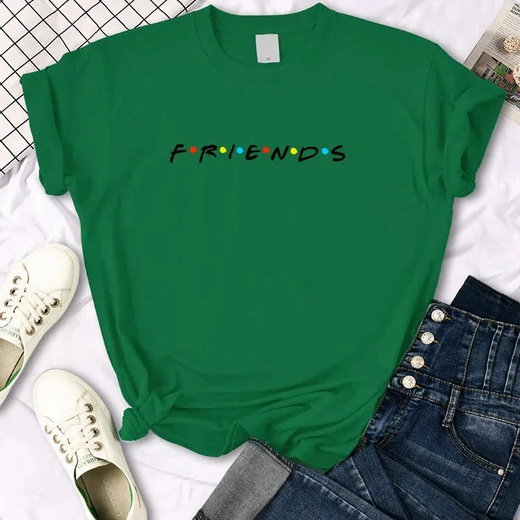 Quirky Creative Letter Print T-Shirt for Women - Casual Japan Harajuku Style, Loose Fit, Fun Summer Tee in 12 Vibrant Colors