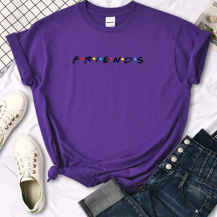 Quirky Creative Letter Print T-Shirt for Women - Casual Japan Harajuku Style, Loose Fit, Fun Summer Tee in 12 Vibrant Colors