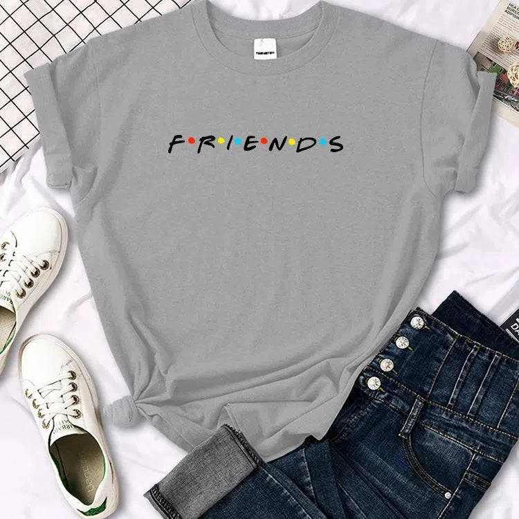 Quirky Creative Letter Print T-Shirt for Women - Casual Japan Harajuku Style, Loose Fit, Fun Summer Tee in 12 Vibrant Colors