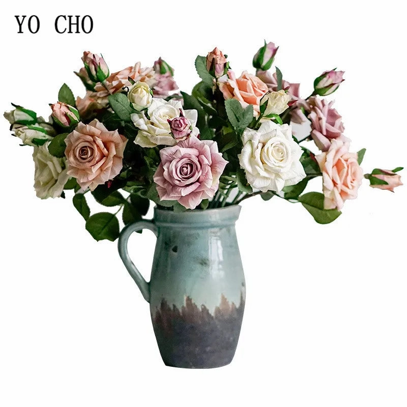 Real Touch Rose Christmas Decorations for Home Silk Flowers