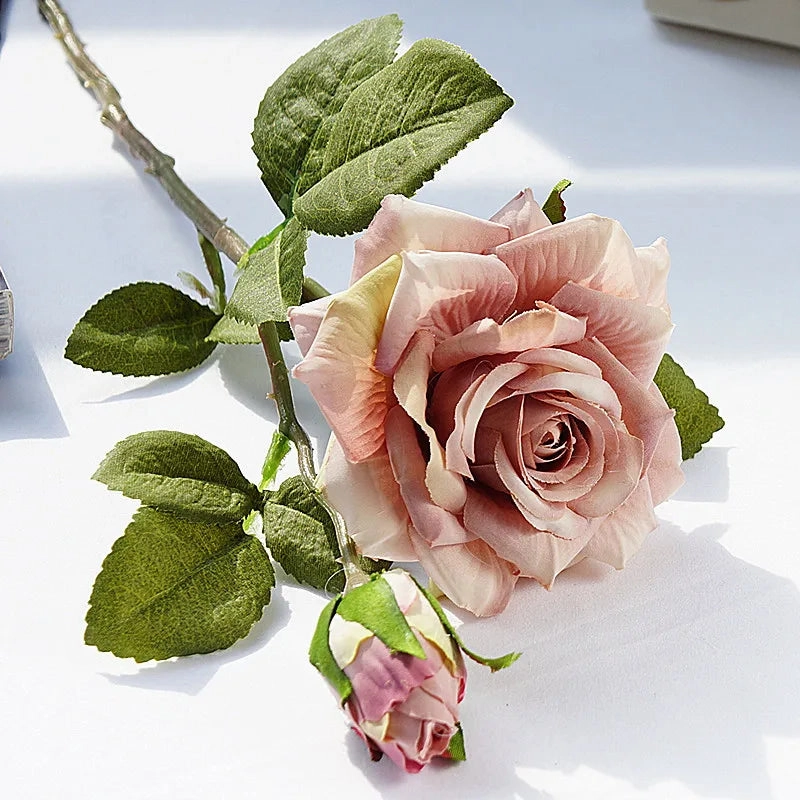 Real Touch Rose Christmas Decorations for Home Silk Flowers