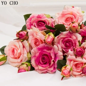 Real Touch Rose Christmas Decorations for Home Silk Flowers