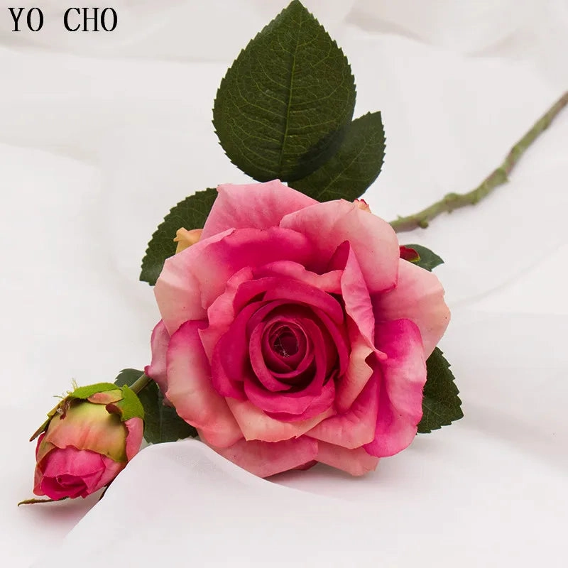 Real Touch Rose Christmas Decorations for Home Silk Flowers