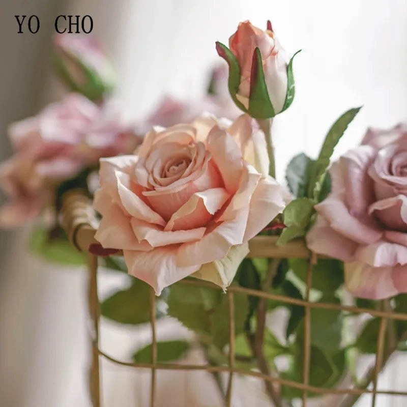 Real Touch Rose Christmas Decorations for Home Silk Flowers