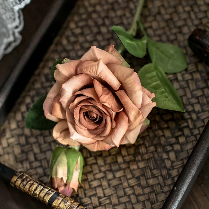 Real Touch Rose Christmas Decorations for Home Silk Flowers