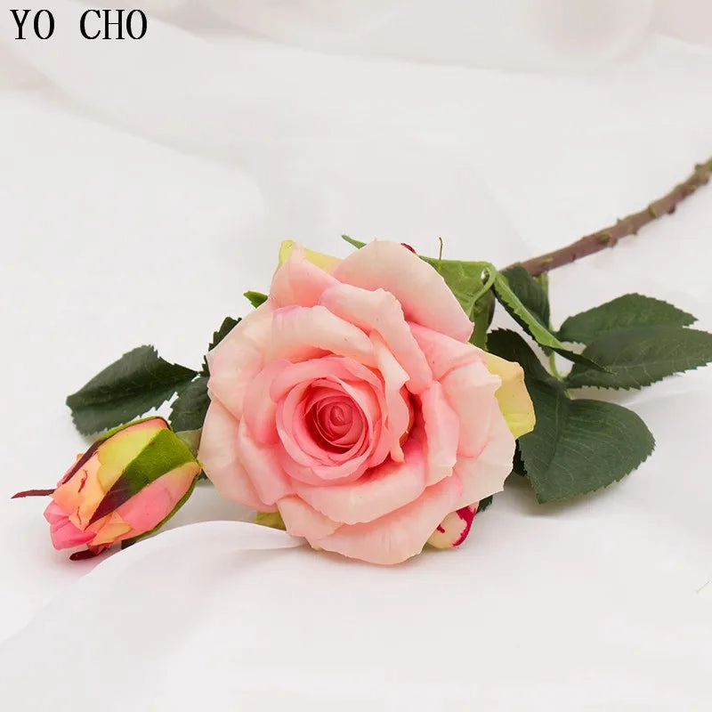 Real Touch Rose Christmas Decorations for Home Silk Flowers