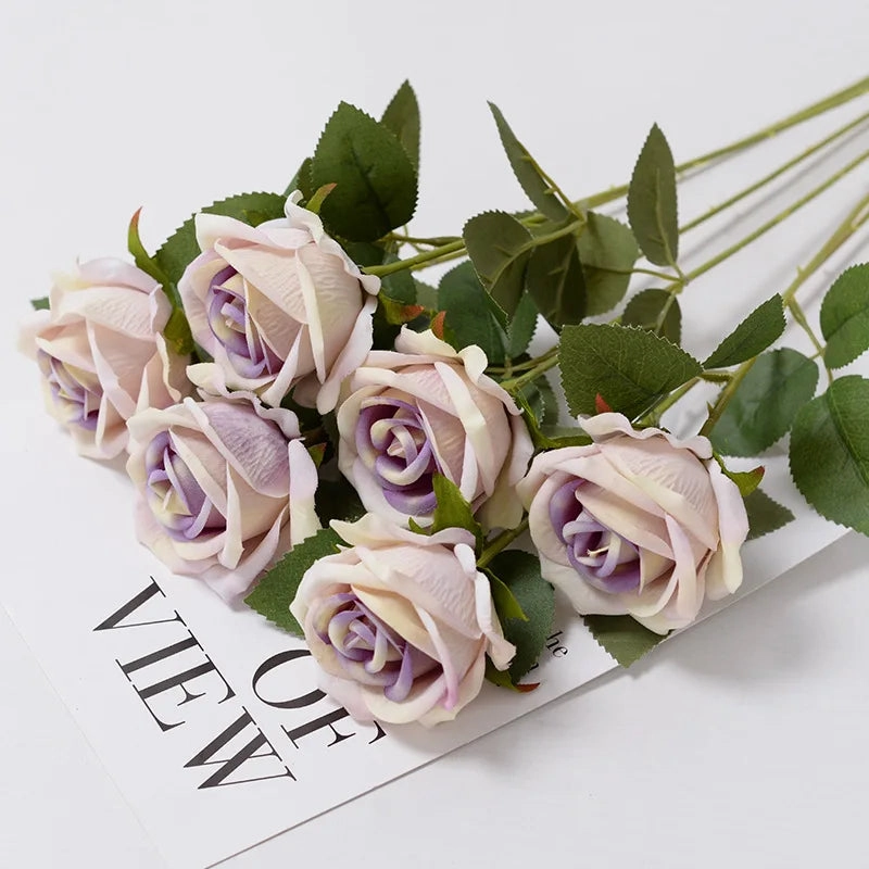 Realistic 3/5/10/20pcs Roses Artificial Flowers Red Rose Decor