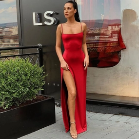 Red Black Long Sleeve Bodycon Dress for Women Elegant Party Midi Dress for New Year and Christmas Celebrations