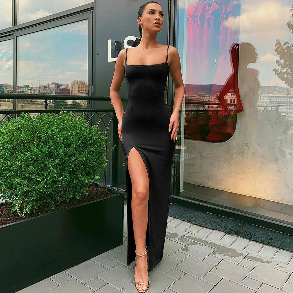 Red Black Long Sleeve Bodycon Dress for Women Elegant Party Midi Dress for New Year and Christmas Celebrations