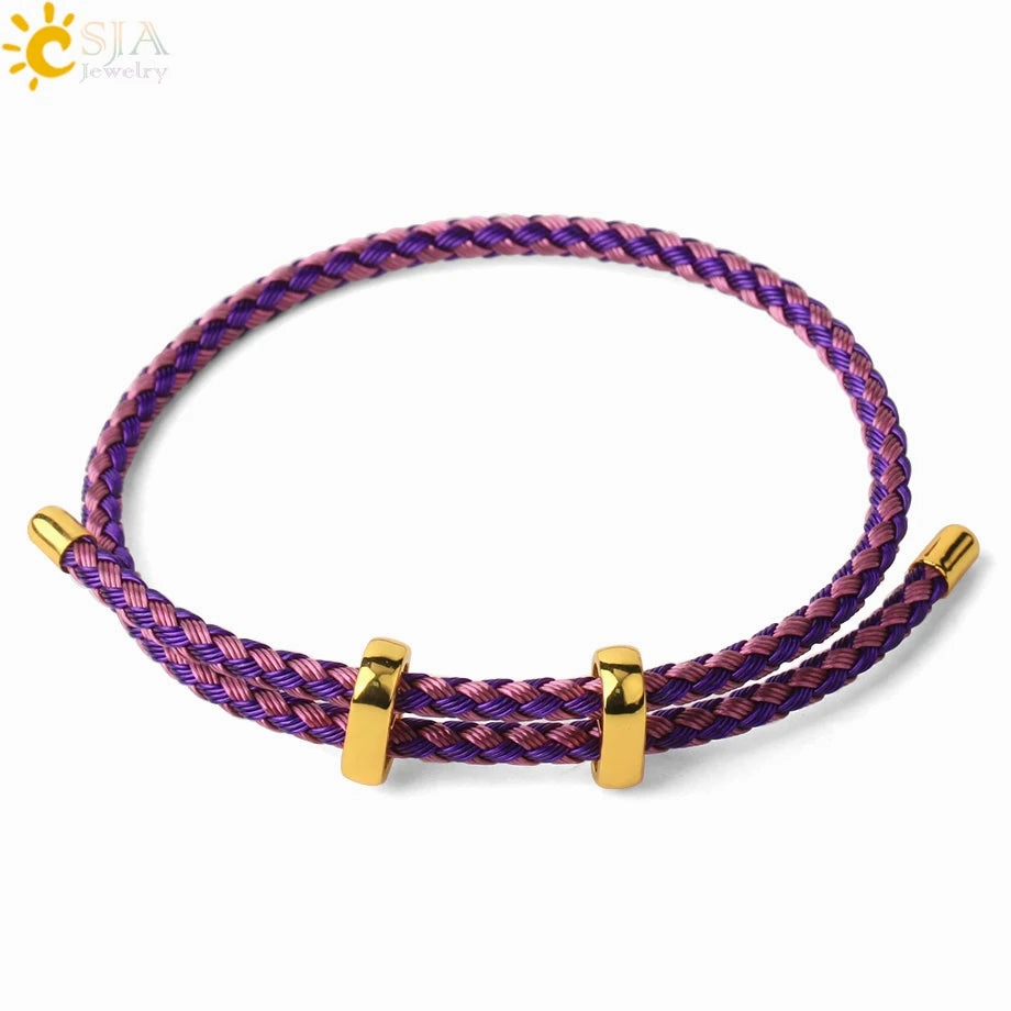 Red Black Steel Wire Adjustable Bangles Expandable Handmade Braided Rope Bracelet Couple Bracelets for Women Men Jewelry G434