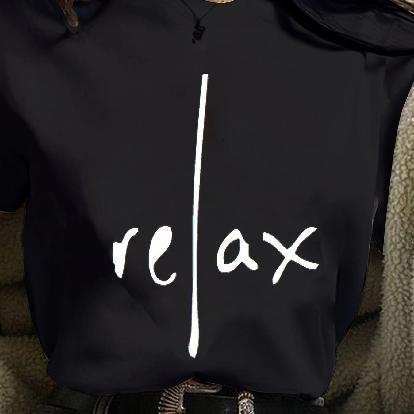 Relax Print Crew Neck T-Shirt for Women, Casual Short Sleeve Top