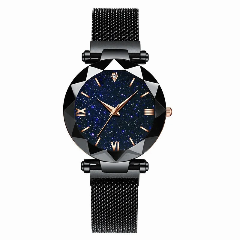 Reloj Mujer Luxury Starry Sky Women Watches Magnetic Mesh Belt Band Watch Fashionable Dress Wristwatch for Elegant Style