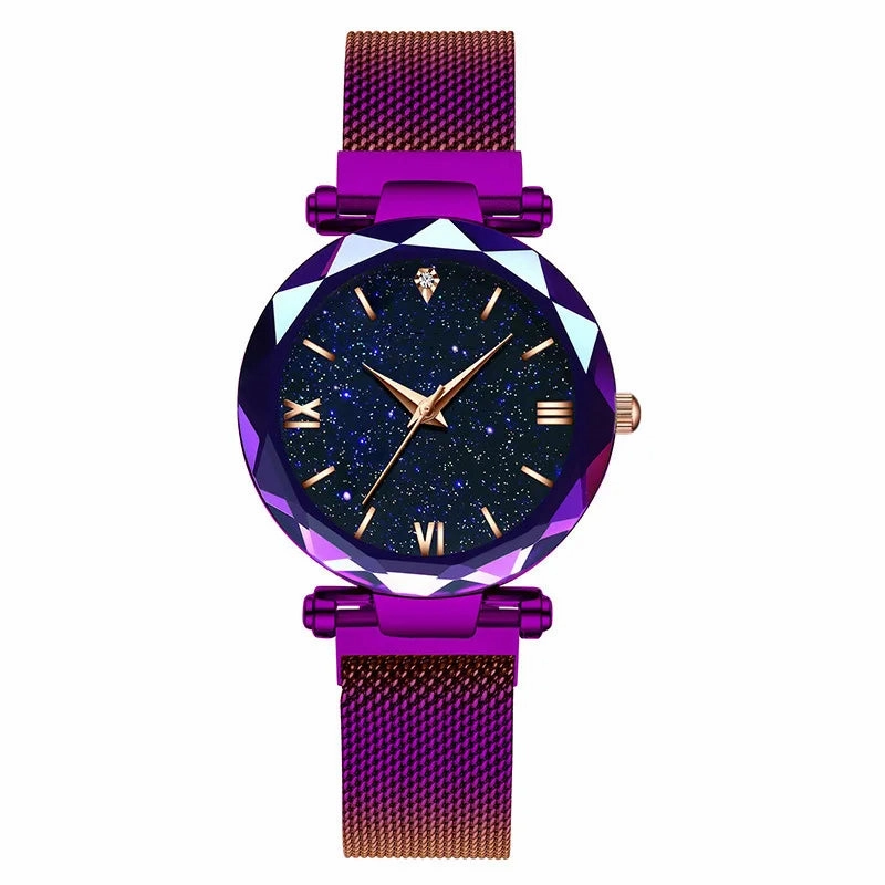 Reloj Mujer Luxury Starry Sky Women Watches Magnetic Mesh Belt Band Watch Fashionable Dress Wristwatch for Elegant Style