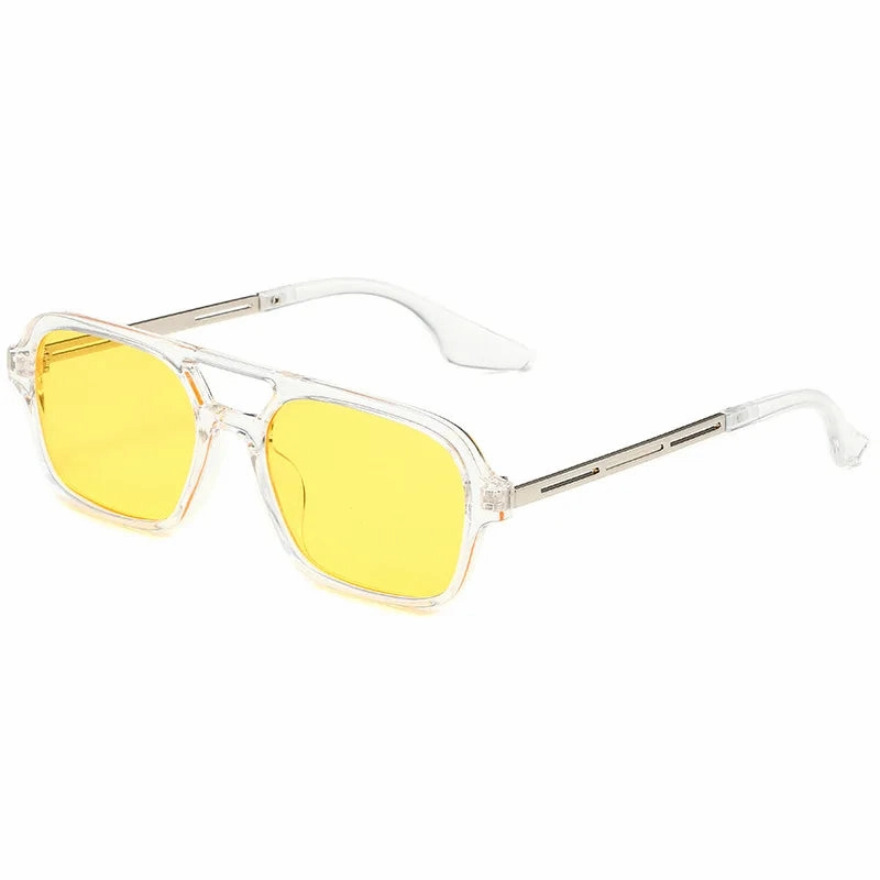 Retro Double Bridges Women Pilot Sunglasses Pink Gradient