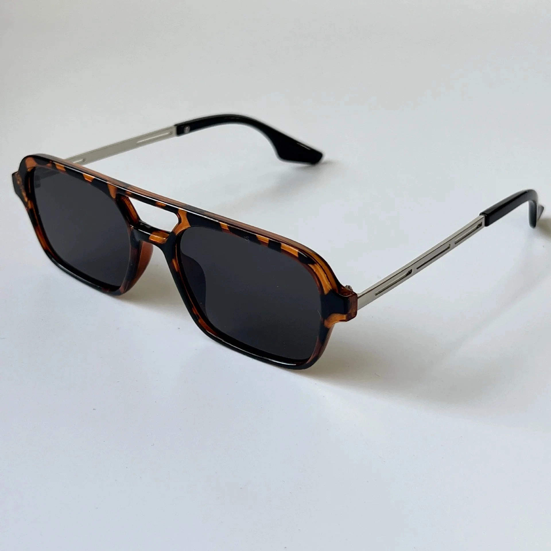 Retro Double Bridges Women Pilot Sunglasses Pink Gradient