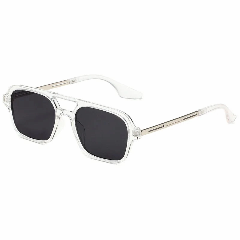 Retro Double Bridges Women Pilot Sunglasses Pink Gradient