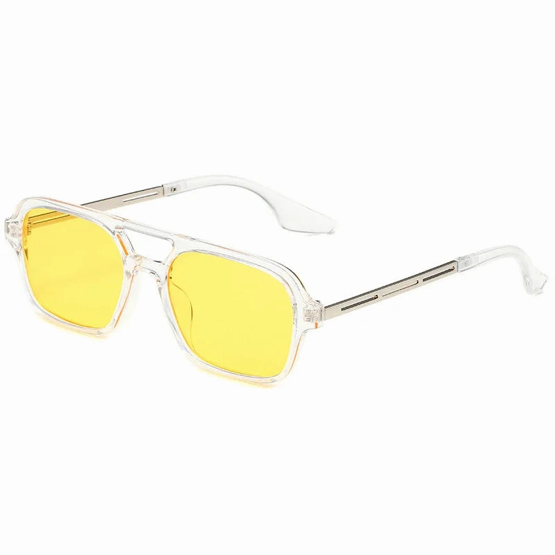 Retro Double Bridges Women Pilot Sunglasses Pink Gradient
