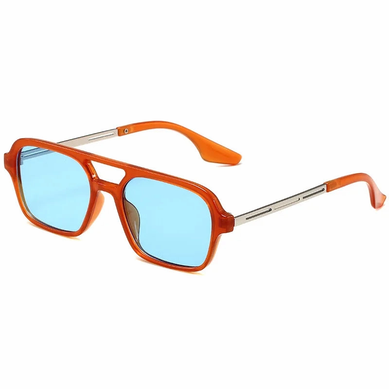 Retro Double Bridges Women Pilot Sunglasses Pink Gradient