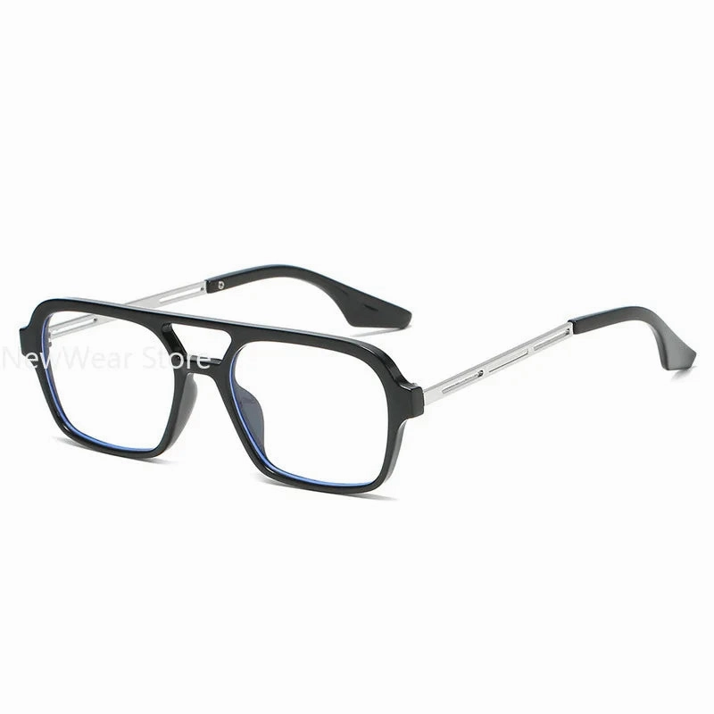 Retro Double Bridges Women Pilot Sunglasses Pink Gradient Stylish Hollow Leopard Design Blue Sun Glasses