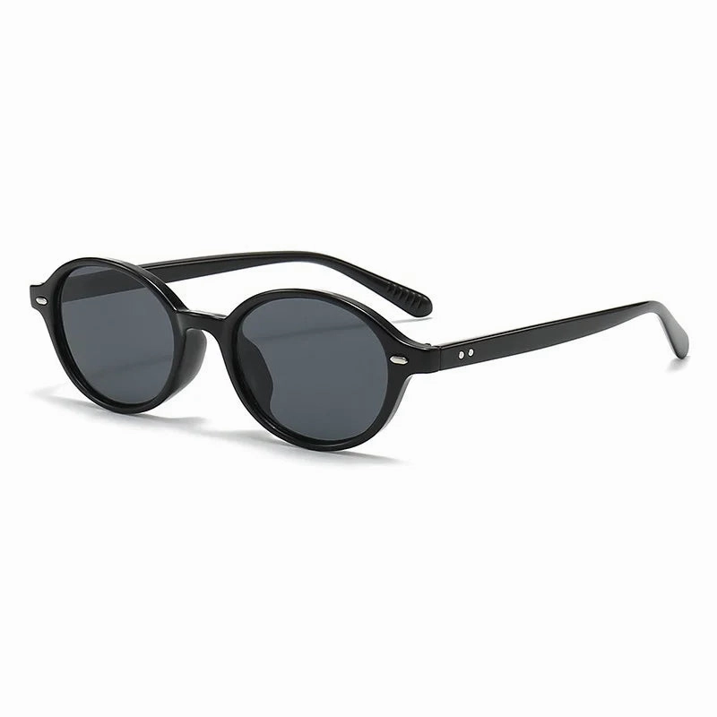 Retro Small Oval Sunglasses Women Men Rivets Shades UV400