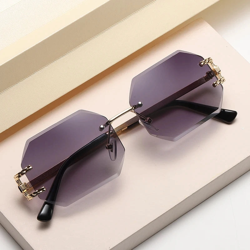 Retro Sunglasses Women Rimless Polygon Sun Glasses Fashion Shades