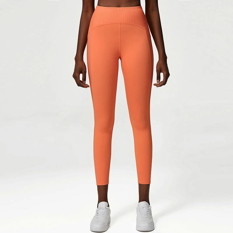 Rib Sporty Leggings High Waist Tummy Control Fitness Pants