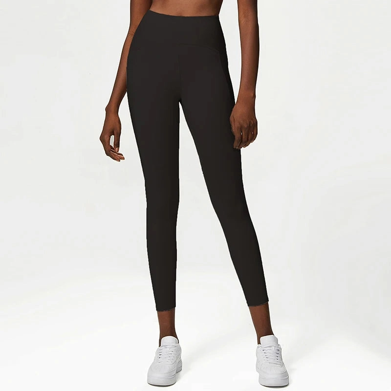Rib Sporty Leggings High Waist Tummy Control Fitness Pants