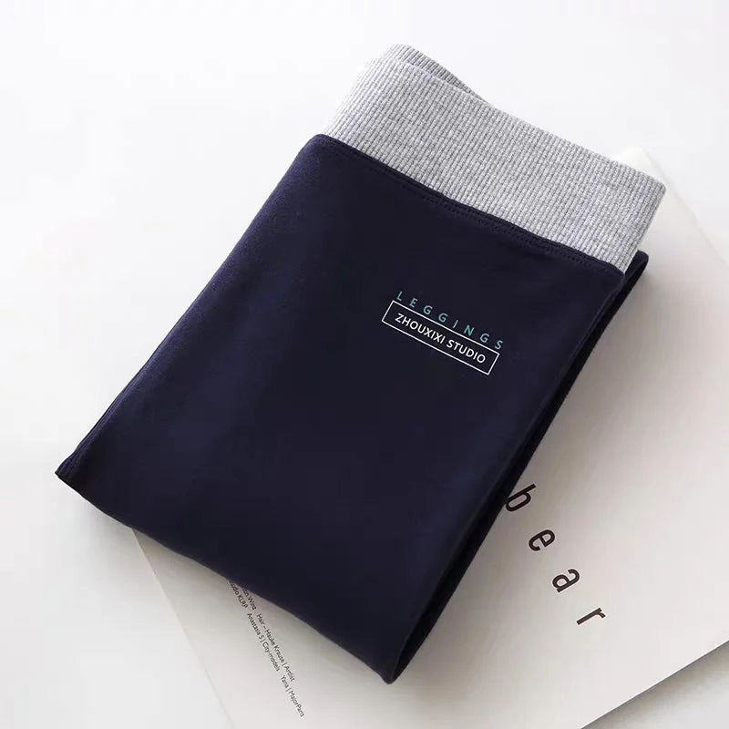 Ribbed Leggings For Women High Waist Warm Cotton Pants