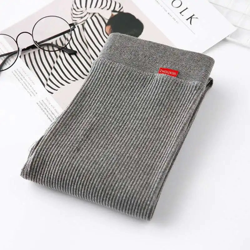 Ribbed Leggings For Women High Waist Warm Cotton Pants